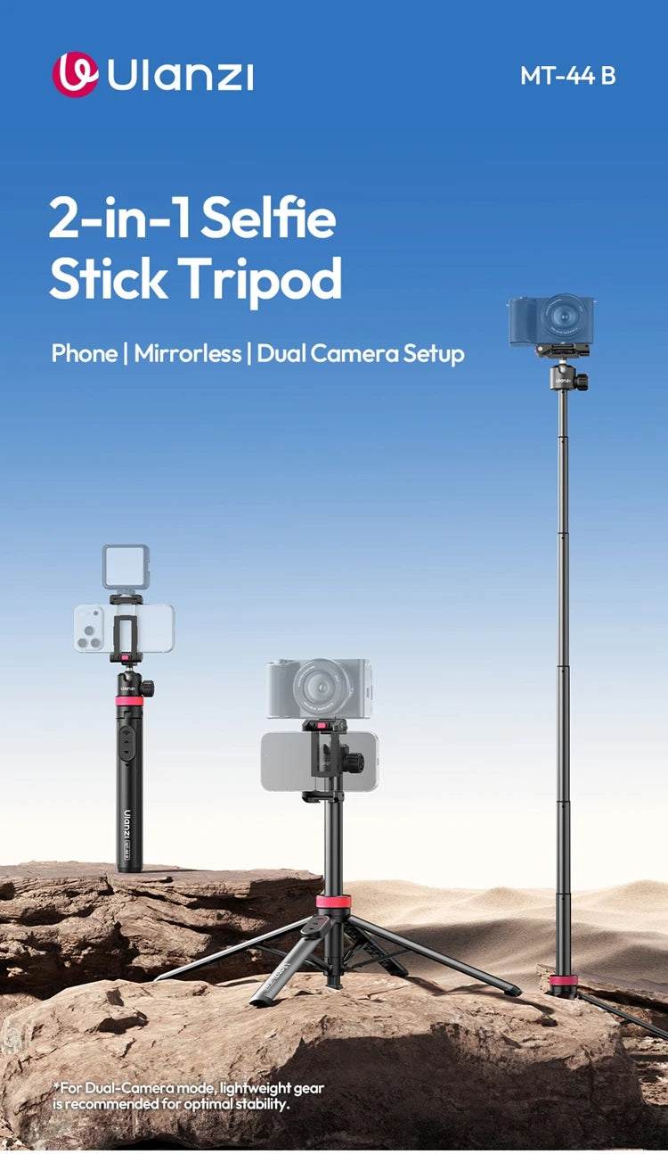 MT-44 B Auto-Deploy Tripod Pole – 1.5m with Bluetooth Remote