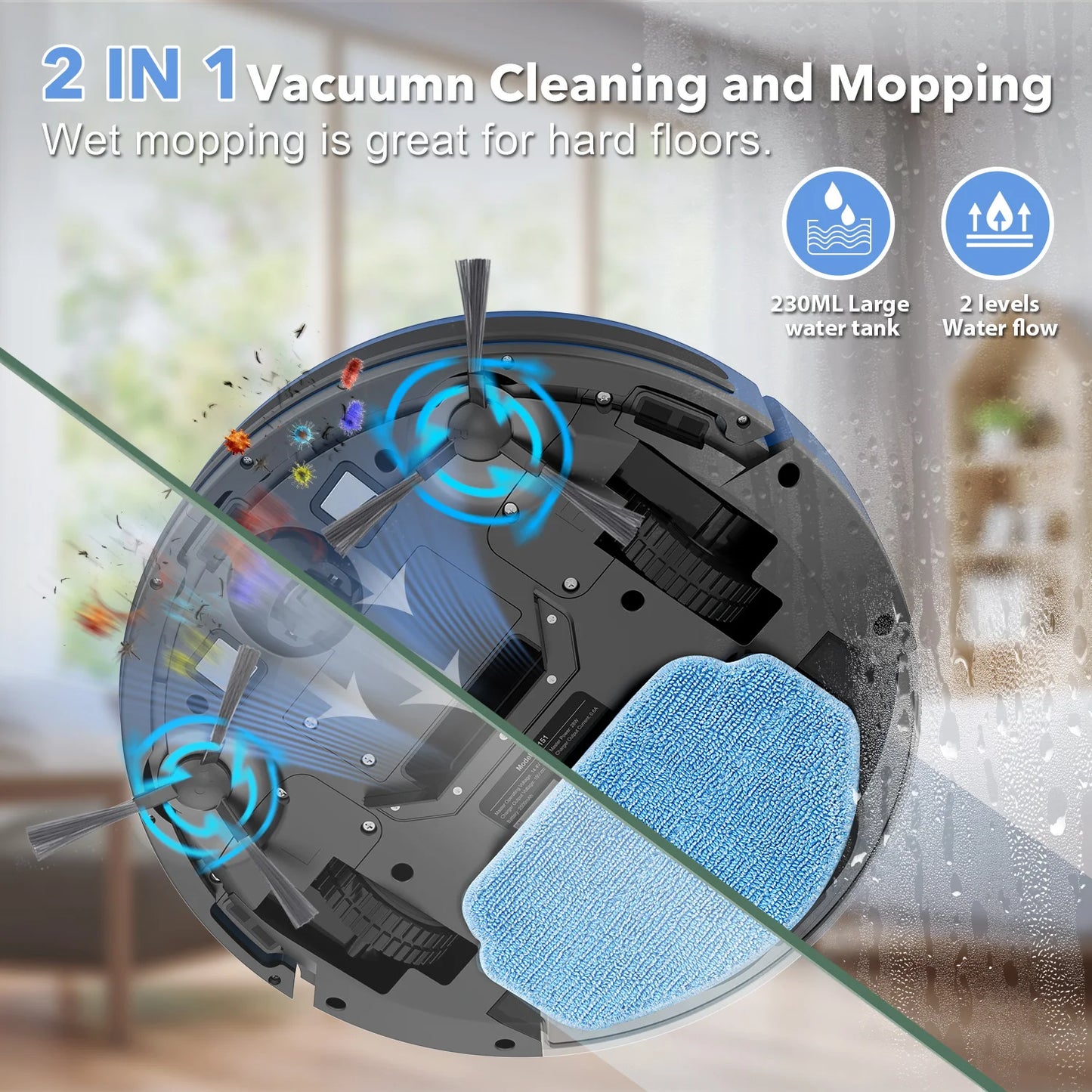 Omeser BR151 Robot Vacuum & Mop Combo – Planned Cleaning, Remote + App Control