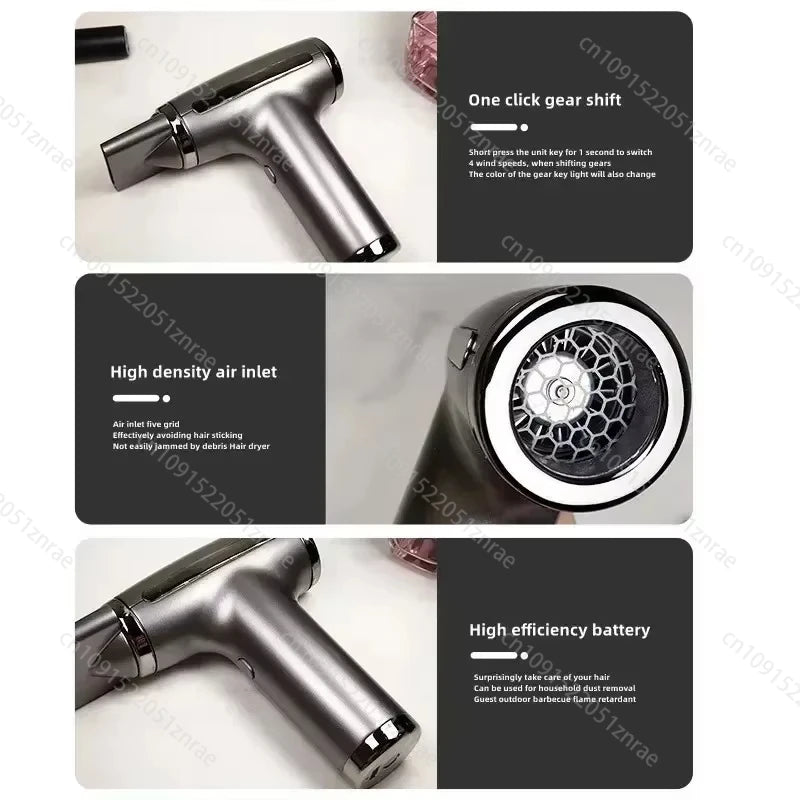 CHUBAN 4-in-1 Wireless Hair Dryer – USB Rechargeable Ionic Travel Blower