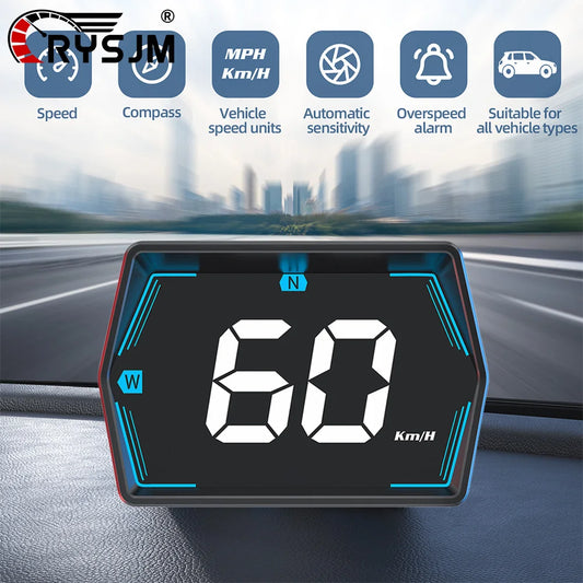 RYSJM G20 GPS Car Head-Up Display – Digital Speedometer HUD with Compass & Overspeed Alarm (USB 5V, Universal Fit)