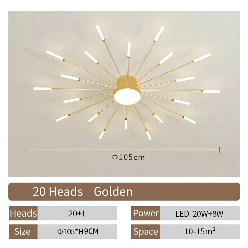 AuroraRealm Modern Black LED Ceiling Light | Large Diameter, Remote Control