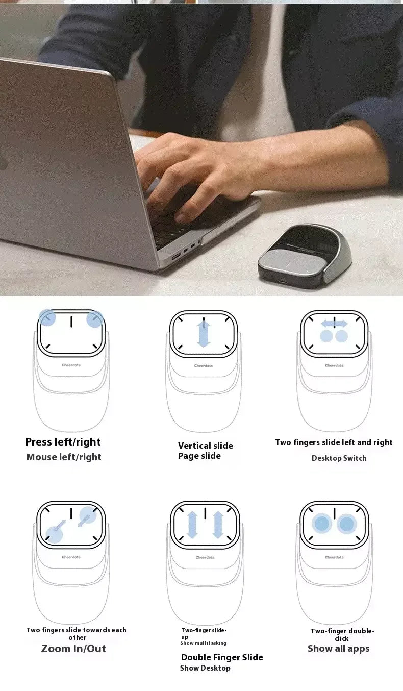 Cheerdots 2 Smart Wireless Air Mouse – Bluetooth Remote for Presentation & Video Control