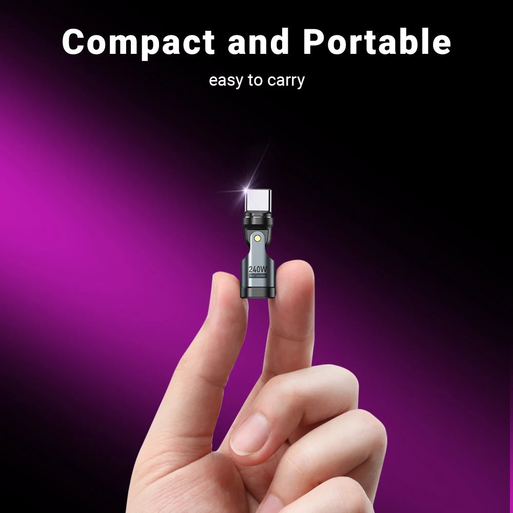 Magnetic Type-C Adapter 9-Pin | PD 240W Fast Charge & Data Transmission