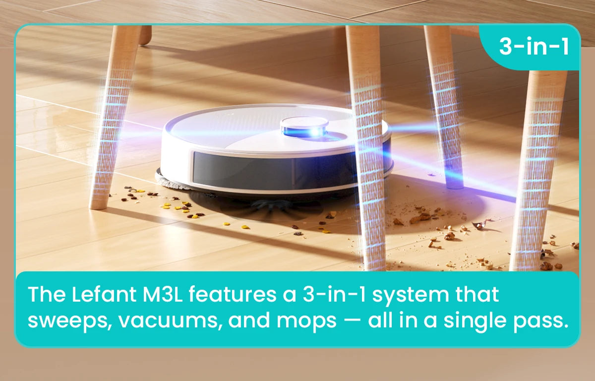 Lefant M3 4-in-1 Robot Vacuum & Mop – LiDAR Navigation, 220min Runtime, Alexa Compatibl