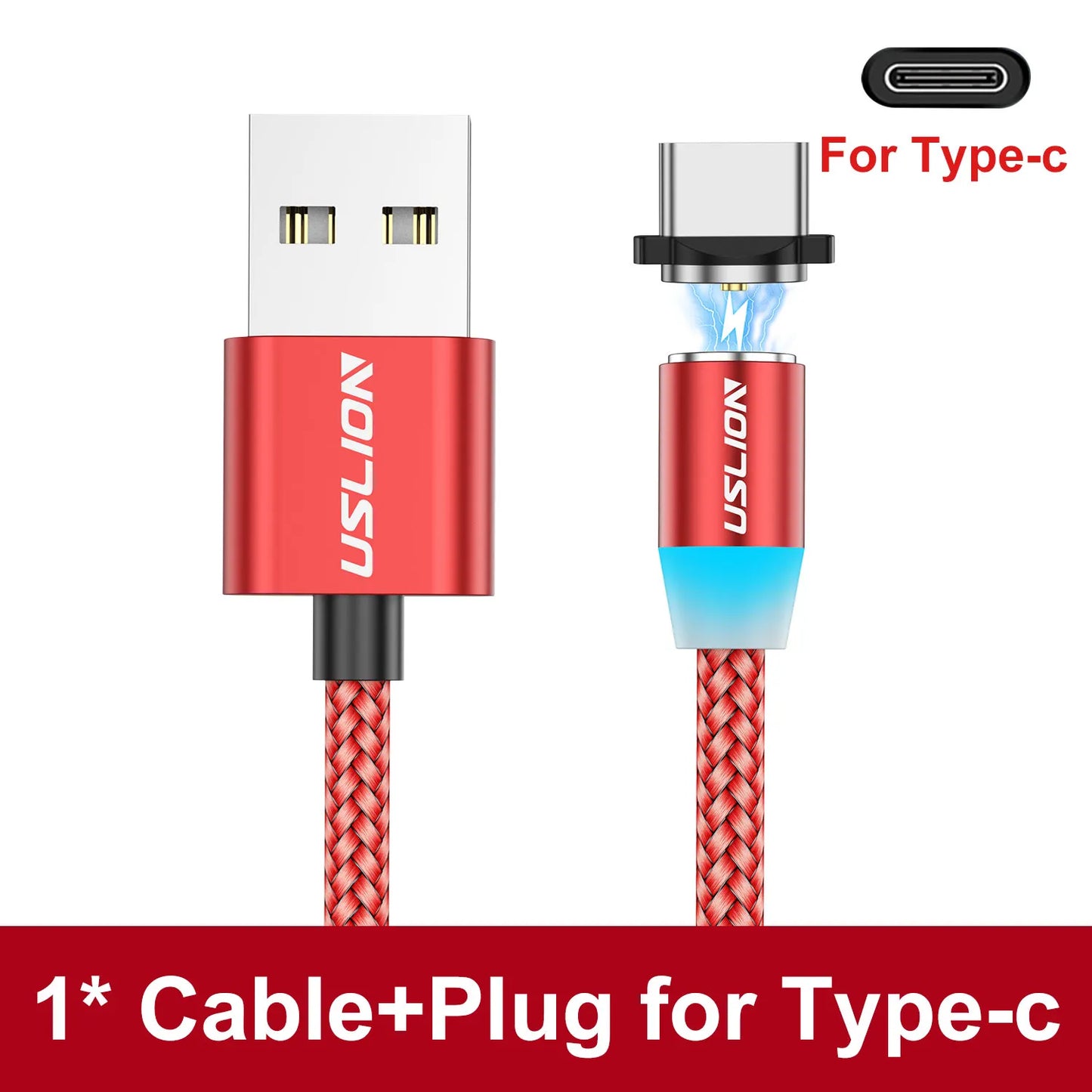 Magnetic Charging Cable 360 Degree – USB-A to Type-C / Lightning / Micro USB (2.4A)