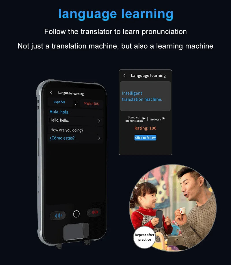 ESTG S25 Pro AI Voice Translator – Portable Real-Time Language Translation Device with Screen