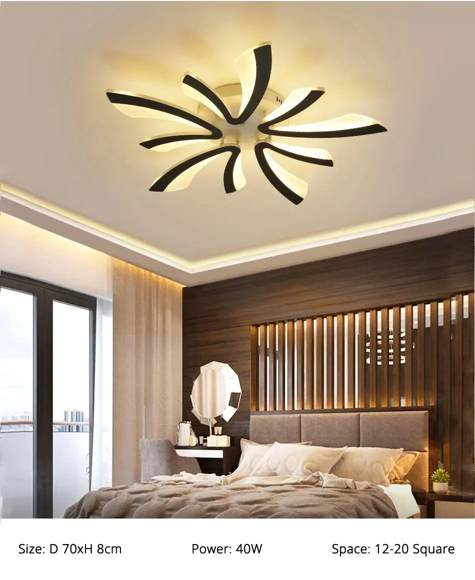 JAYGIY LIGHT Butterfly LED Ceiling Light | Dimmable Remote Control, Modern White