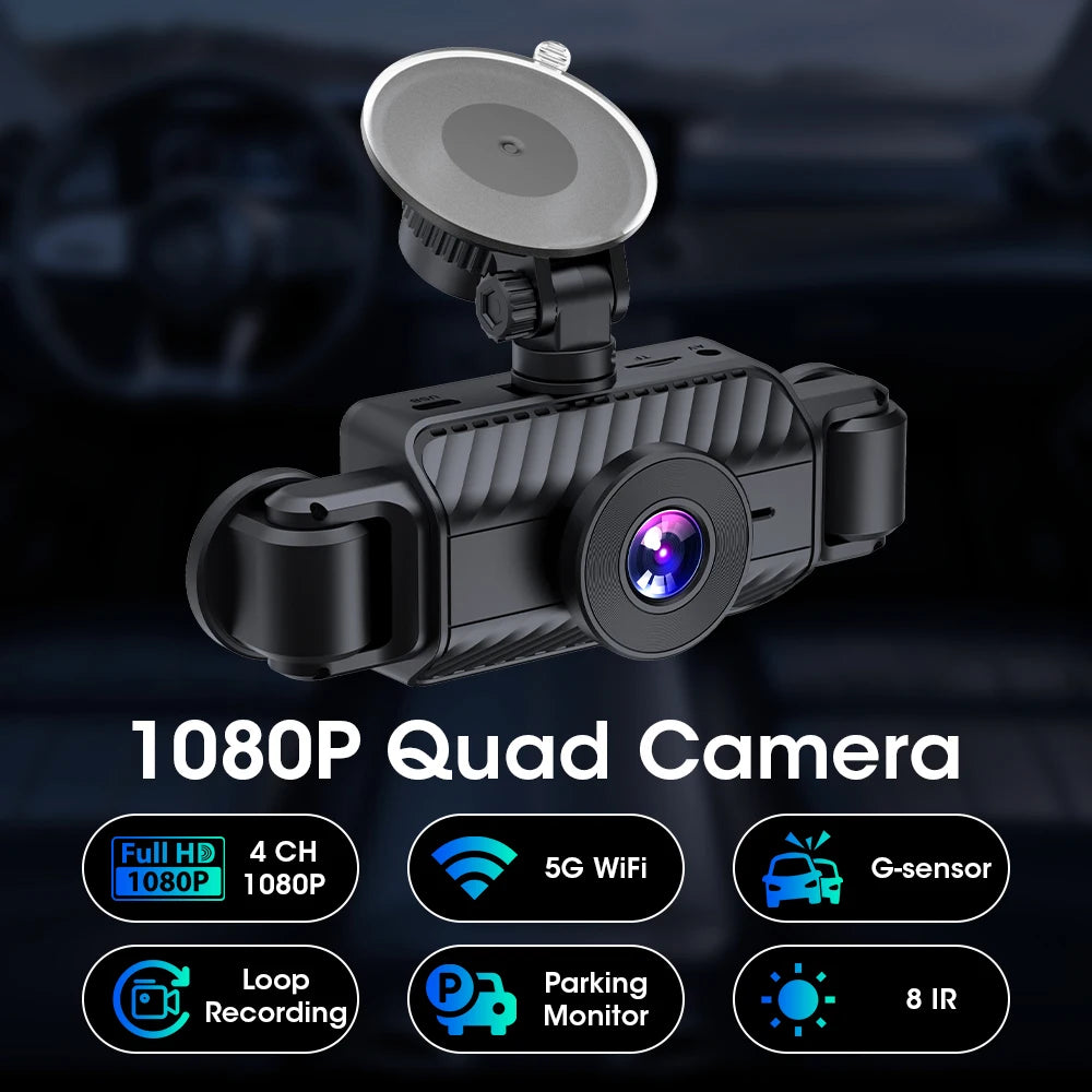 srnubi 4K Dual Dash Cam – Front & Rear Car DVR with Touch Screen, Night Vision & Parking Monitor