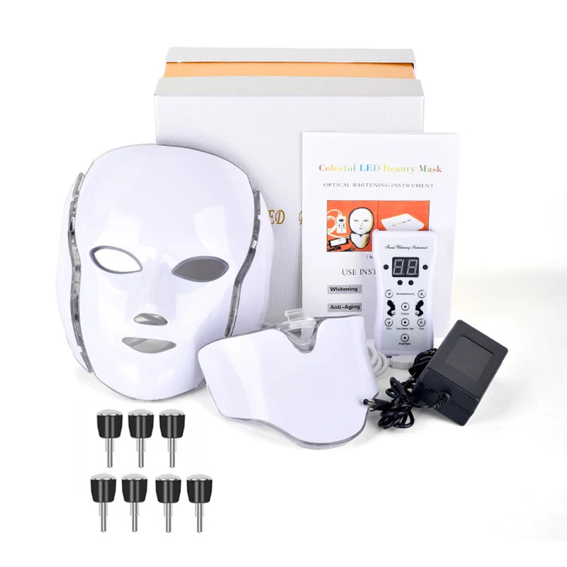 Pyeeyan 7-Color LED Face & Neck Mask – USB Powered Full-Spectrum Skincare Beauty Device