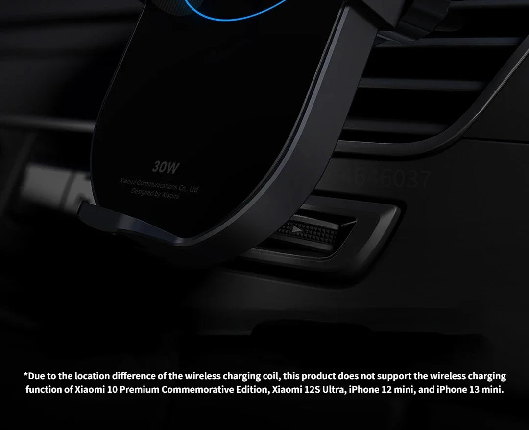 Xiaomi 30W Wireless Car Charger – Smart Auto-Clamp Fast Charging Phone Holder