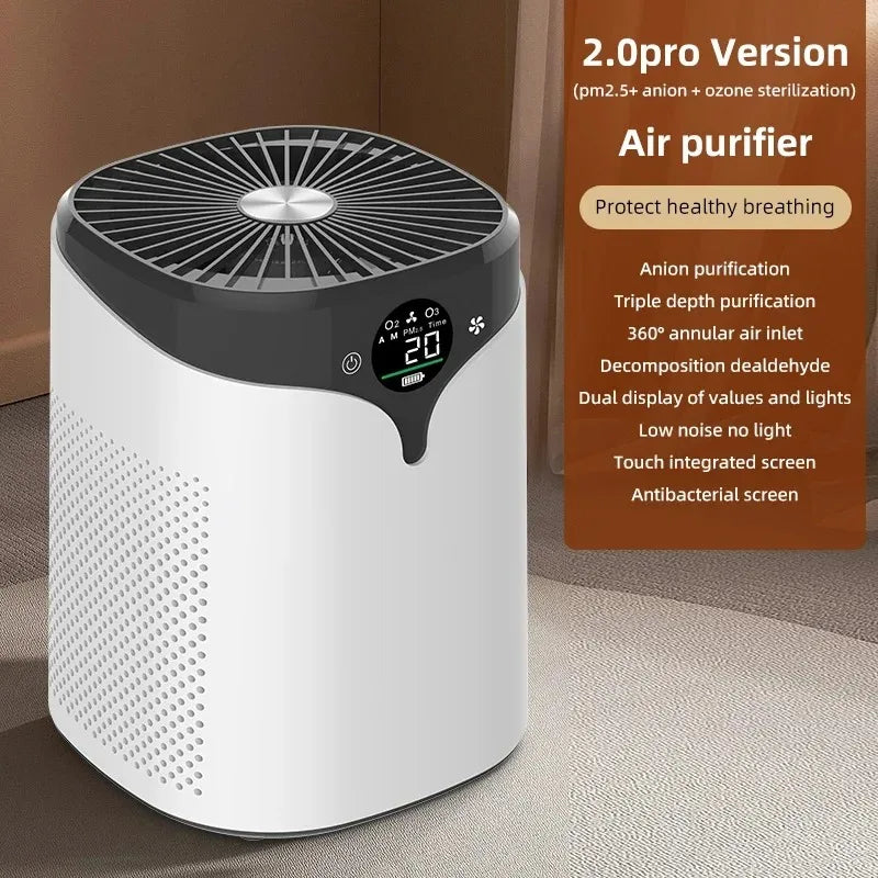 Mini Air Purifier for Bedroom & Office – K10 Ionizer, Formaldehyde Removal, Low Noise