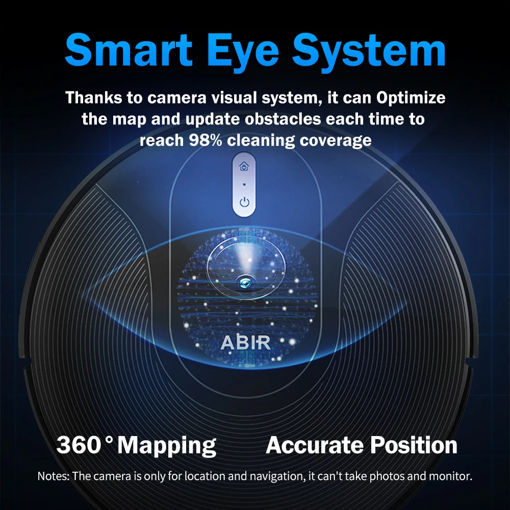 ABIR X6 Pro Robot Vacuum & Mop Combo – 6000Pa Power, Visual Mapping, Voice Control