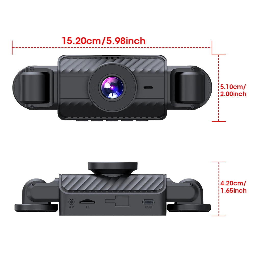 srnubi 4K Dual Dash Cam – Front & Rear Car DVR with Touch Screen, Night Vision & Parking Monitor