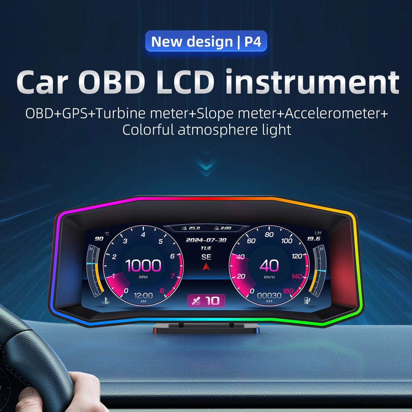 MAIMEIMI P4 OBD2 + GPS Head-Up Display – Smart Digital Speedometer, Fuel Consumption & Car Diagnostic HUD