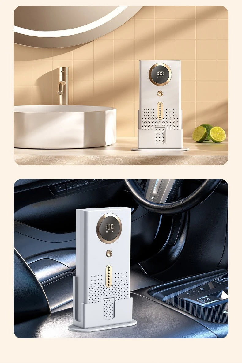 USB Car & Home Air Purifier with Ozone & Negative Ion Deodorization – Silent Touch Control (≤36dB)
