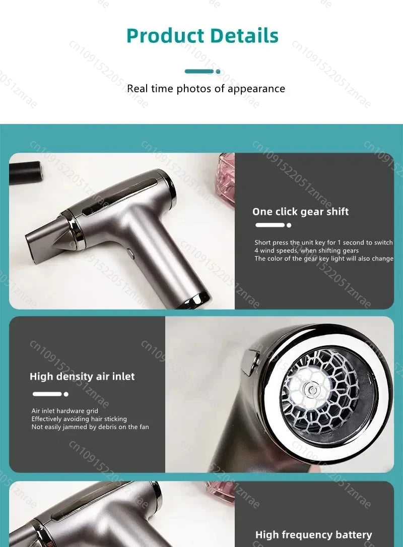 CHUBAN 4-in-1 Wireless Hair Dryer – USB Rechargeable Ionic Travel Blower