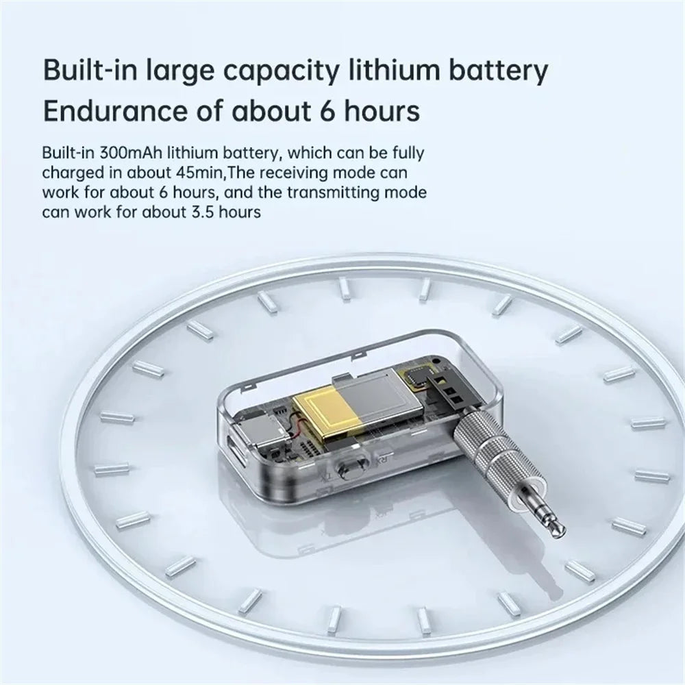 ICANING T67 Bluetooth 5.3 Audio Transmitter & Receiver – 2-in-1 Hi-Fi Wireless AUX Adapter for Car, TV, PC & Headphones