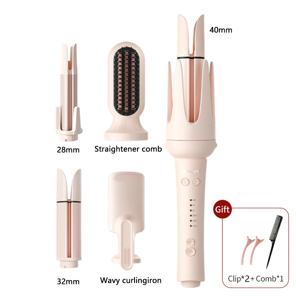 Automatic Rotating Hair Curler – 32mm Ceramic Wave Curling Iron with Interchangeable Barrels