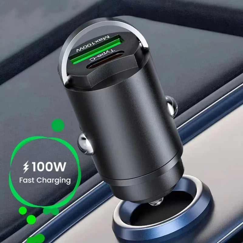100W Car Charger Lighter – Quick Charge 3.0 + USB-C Fast Charger