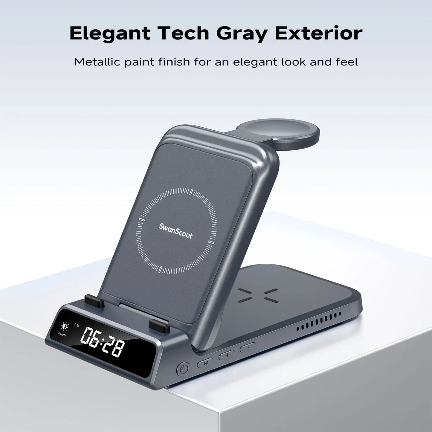 15W Wireless Charging Stand for Samsung Phone, Watch & Earbuds