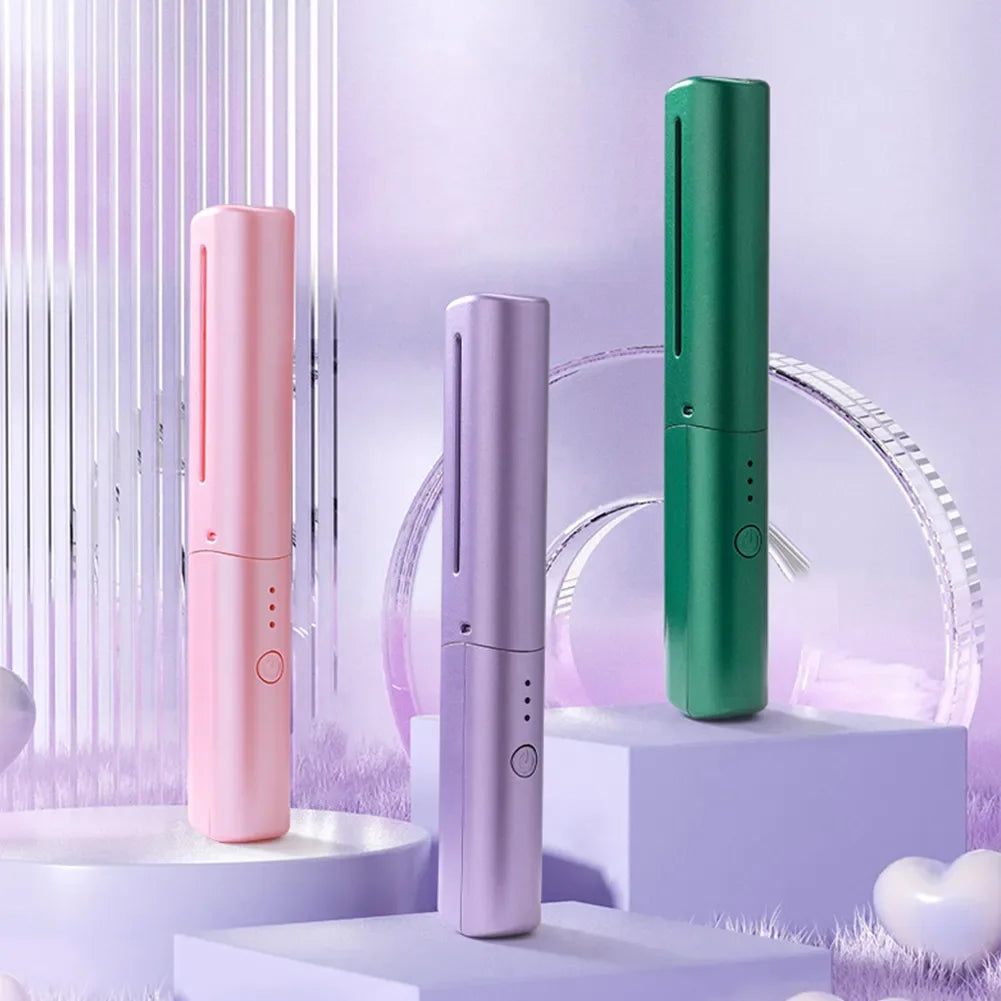 2-in-1 Mini Cordless Hair Straightener Comb – USB Rechargeable Portable Styling Tool
