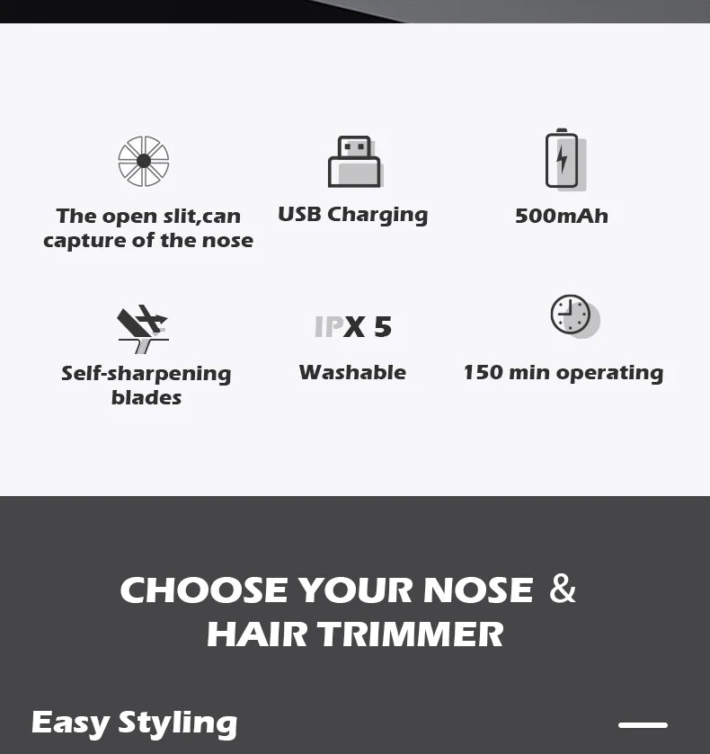 VGR Professional Nose & Hair Trimmer V-613 – Washable, Long Battery Life