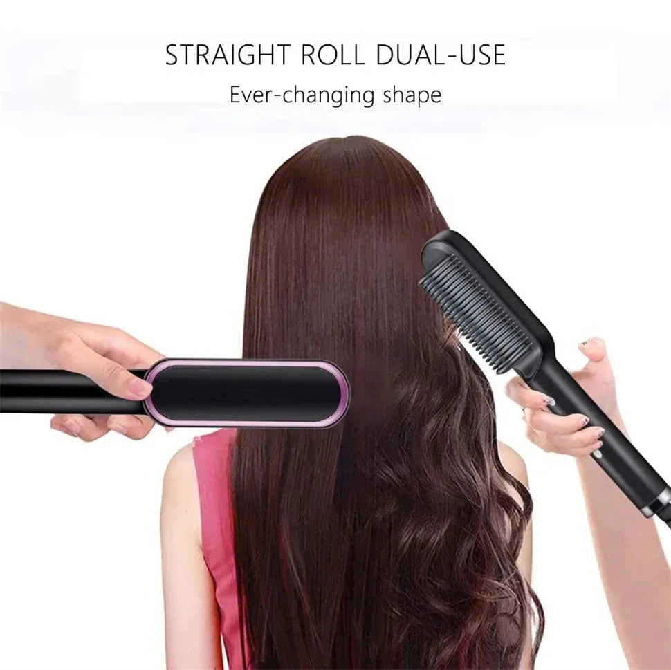 Thermostatic Hair Straightener Comb – 3-Minute Fast Styling Ionic Hot Brush