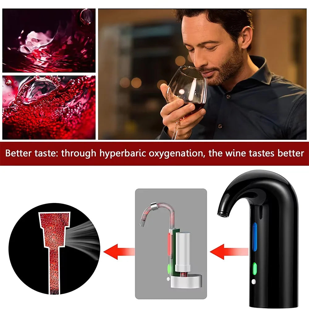 Electric Wine Aerator – Instant Wine Decanter with ABS & Silicone Design
