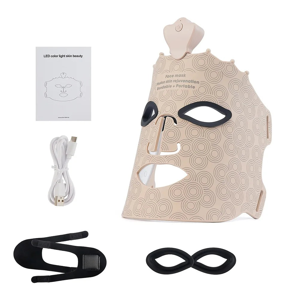 ForeverLily 7-Color Silicone LED Facial Mask – USB Rechargeable Skincare Beauty Device (No Box)