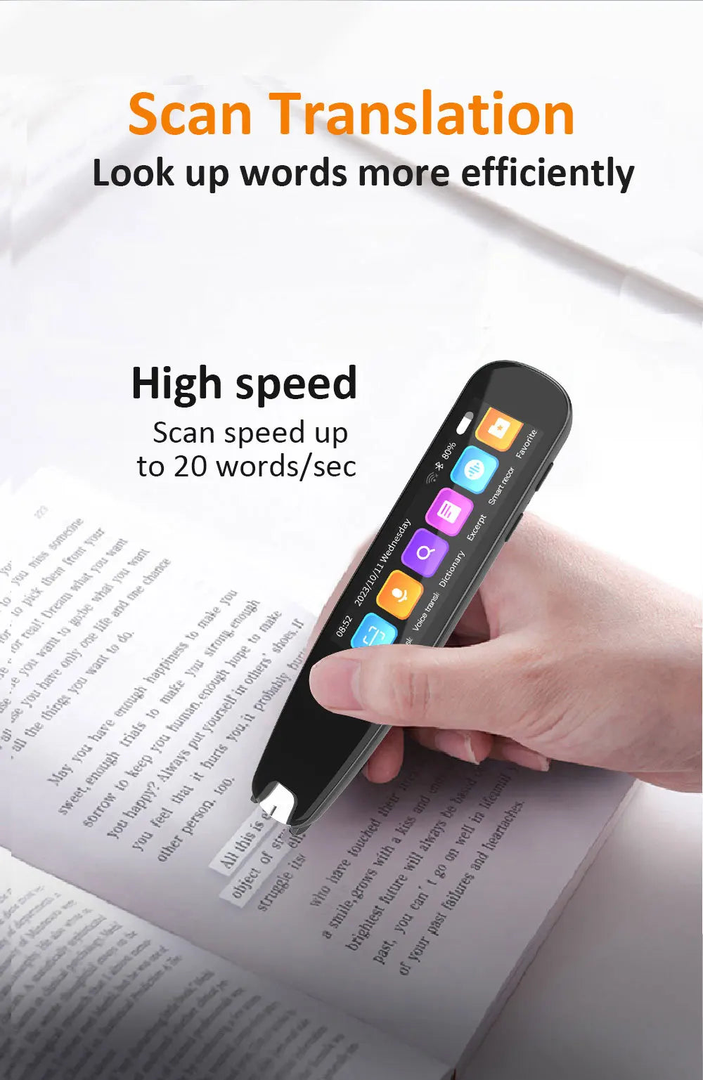 YTYIN S6 Pro AI Translation Pen – Touch Screen Voice Translator with ChatGPT & 142 Languages  Option 2: