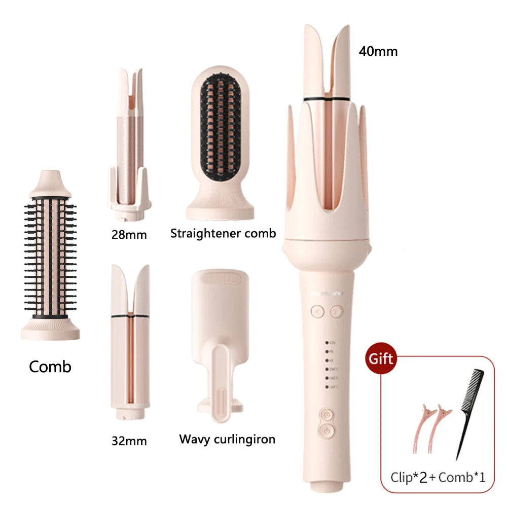 Automatic Rotating Hair Curler – 32mm Ceramic Wave Curling Iron with Interchangeable Barrels