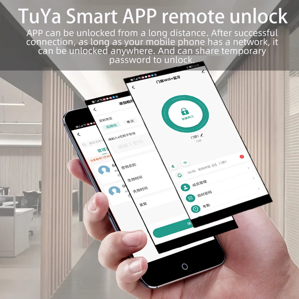 Smart Access Control Keypad with Fingerprint – Tuya App, IP67 Outdoor RFID Panel