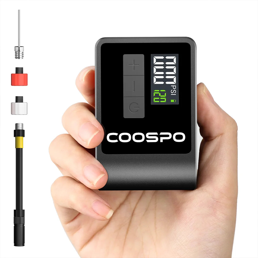 COOSPO Smart Electric Bicycle Tire Pump with Digital Pressure Display Rechargeable Portable Inflator