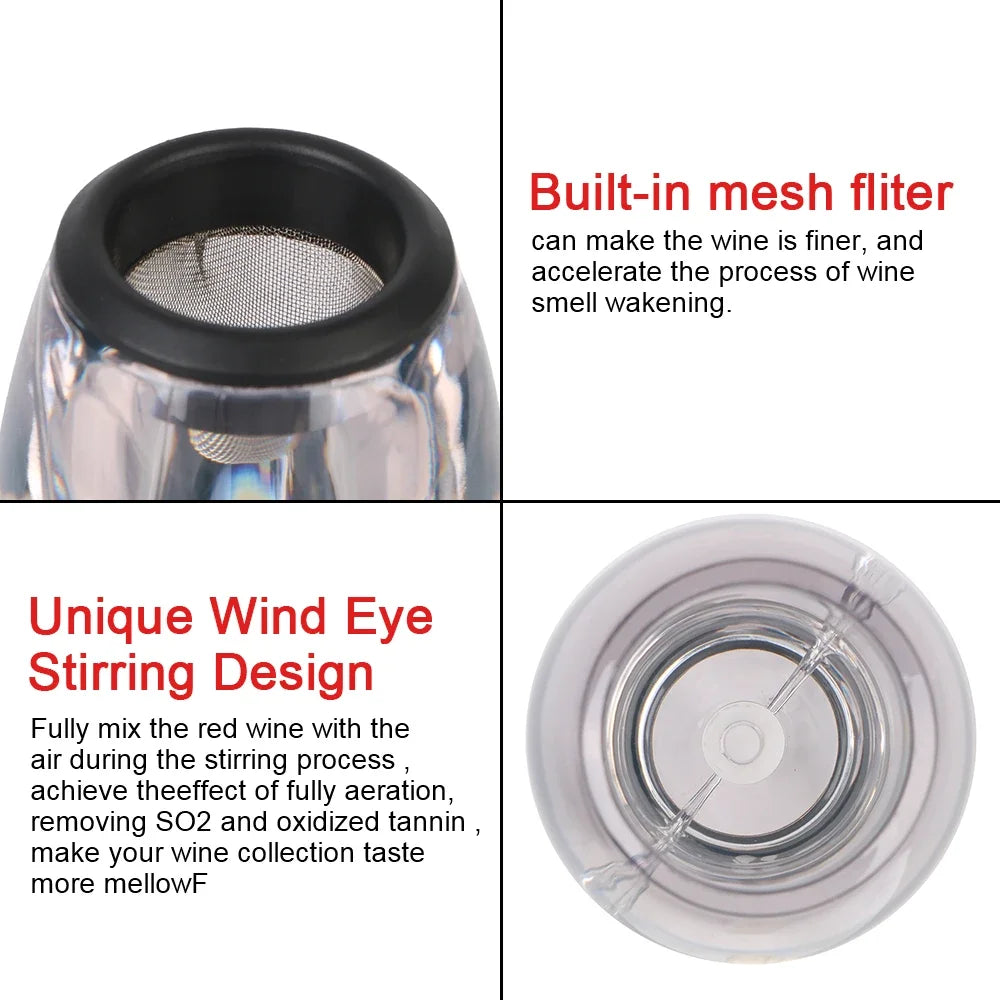 Upors Instant Wine Aerator Pourer – Compact Decanter Attachment for Red & White Wine