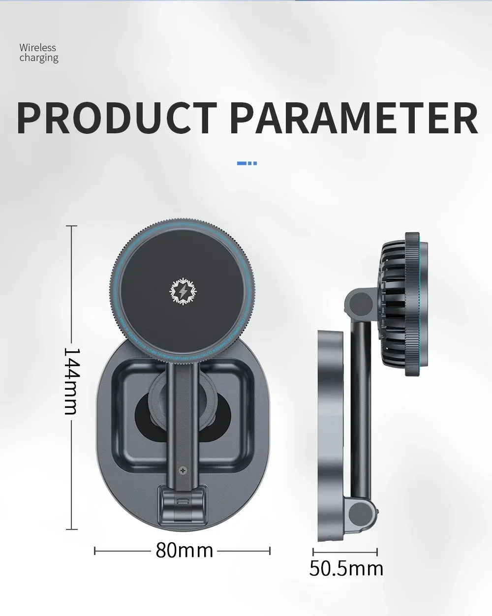 VIKEFON Magnetic Wireless Charger Stand + Phone Cooling Radiator (Apple Devices Only)