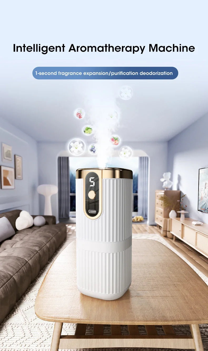 Mini Aromatherapy Machine Intelligent Essential Oil Diffuser USB Charging Five Level Adjustment Room Toilet Air Humidification