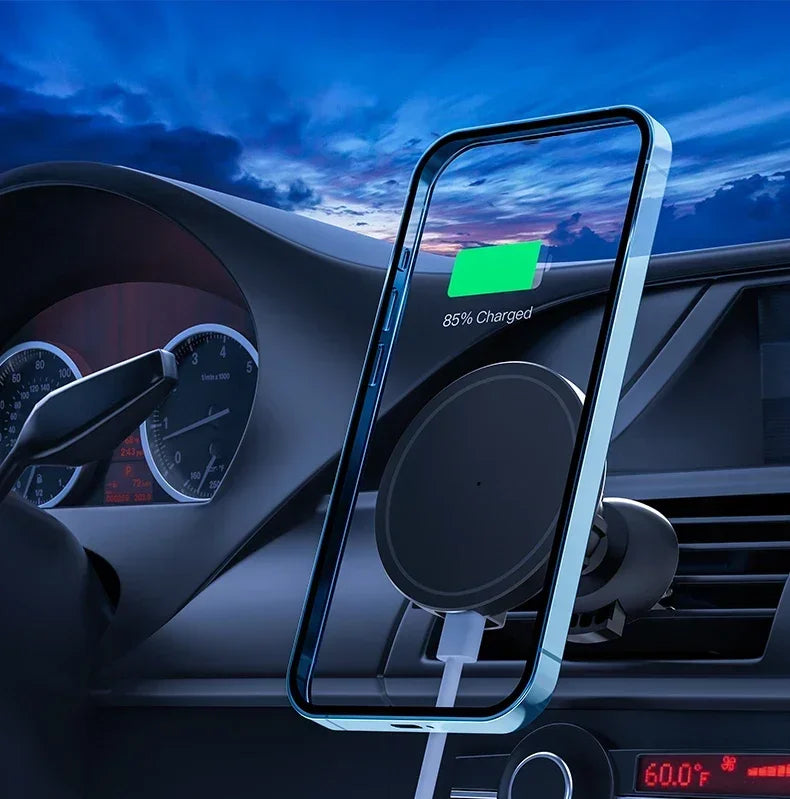 30W MagSafe-Style Car Charger – Magnetic Air Vent Phone Mount