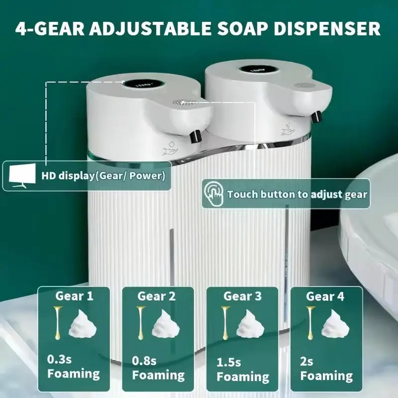 Double-Head Automatic Soap Dispenser – Touchless Foam & Liquid Smart Dispenser 800ml