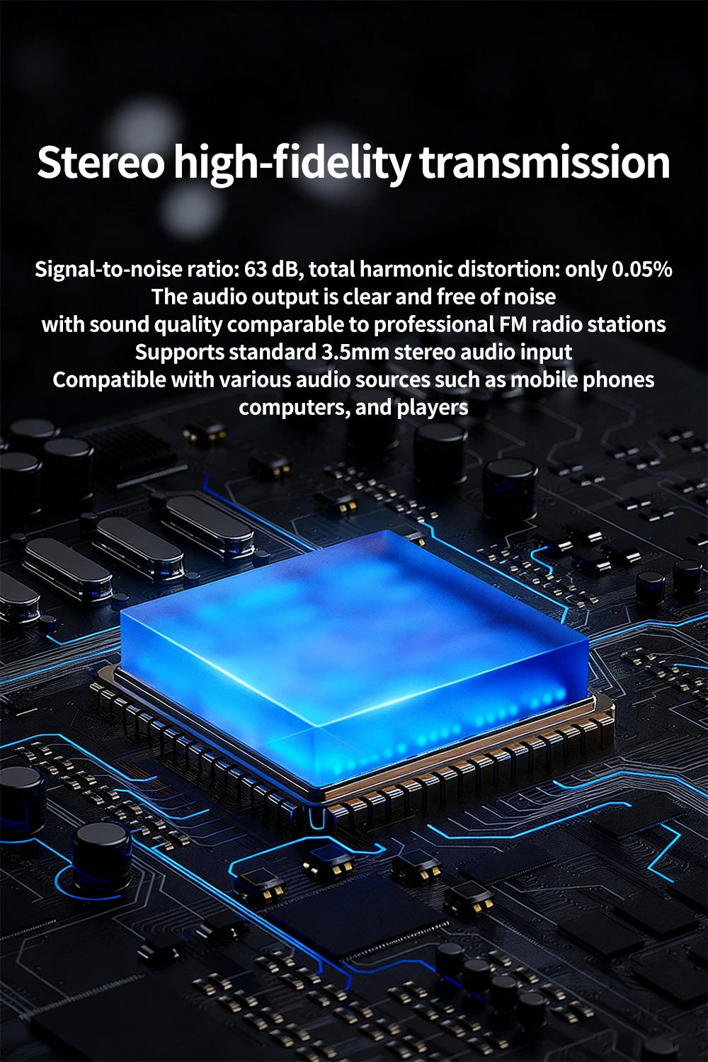 Portable 0.5W Long-Range FM Transmitter – USB-C Powered Mini Broadcast Radio (Up to 2 km, 76–108 MHz)