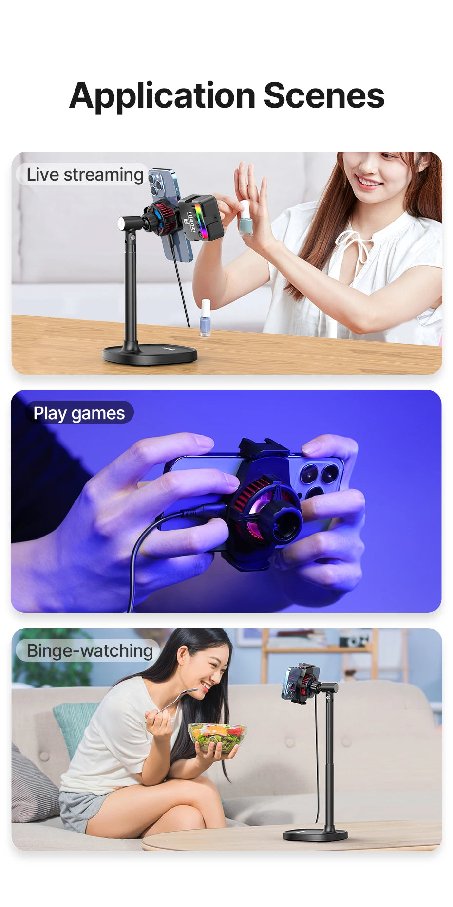 K-06 Livestreaming Phone Clip with Cooling Radiator – Smartphone Heat Control