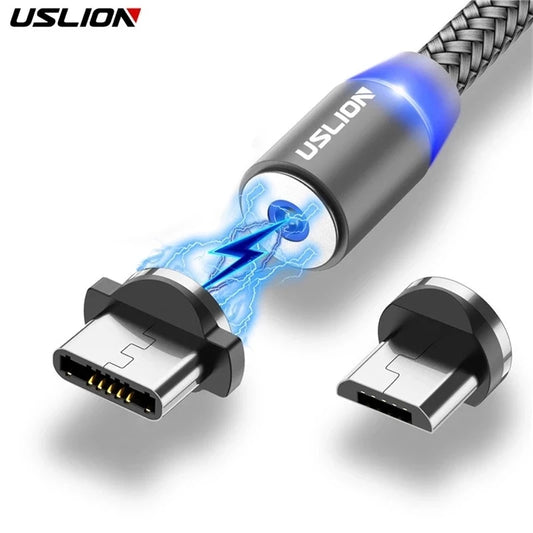 Magnetic Charging Cable 360 Degree – USB-A to Type-C / Lightning / Micro USB (2.4A)