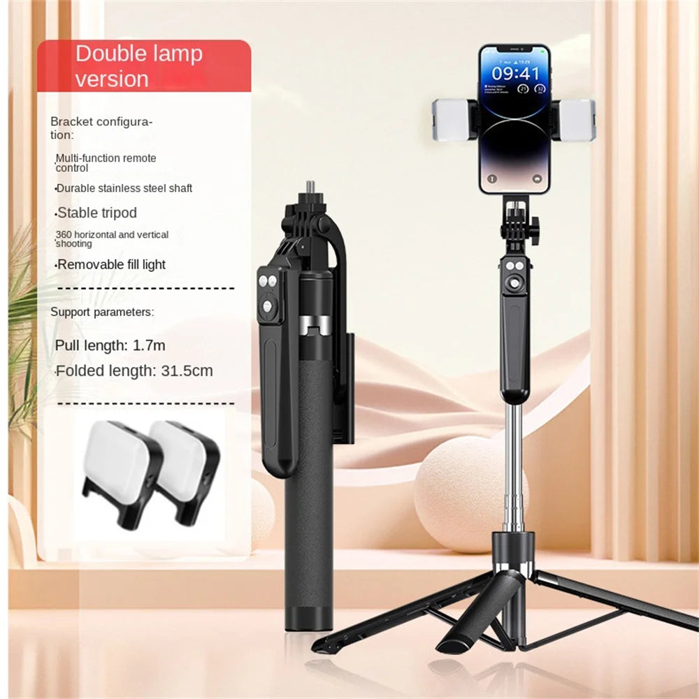 Bluetooth Selfie Stick Tripod 170cm – Lightweight Travel Stand for Phones & Cameras