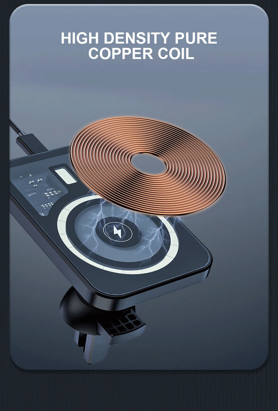 VIKEFON 30W Magnetic Car Phone Holder Charger – iPhone Fast Wireless Charging