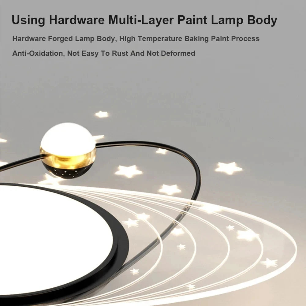 AuroraRealm Modern Ceiling Light with Remote | Gold LED Ceiling Lamp, 90–260V