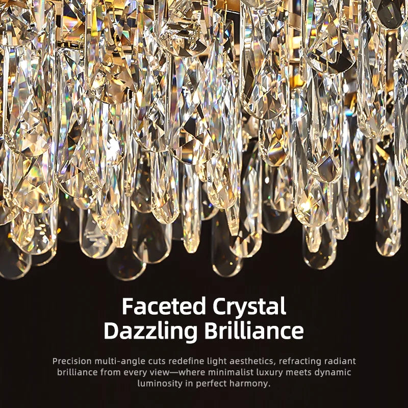 LUDOVICA Crystal LED Chandelier | Elegant Pendant Light for Bedroom & Dining