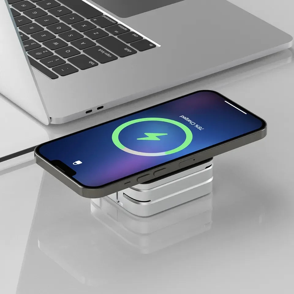 Portable 3-in-1 Magnetic Wireless Charging Station for iPhone & Samsung