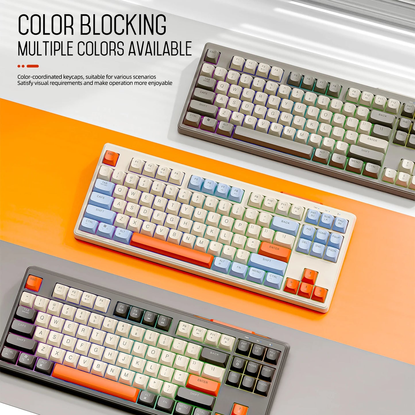 M87 Wireless Keyboard & Mouse Combo – Bluetooth Dual Mode, 87-Key Mini Layout