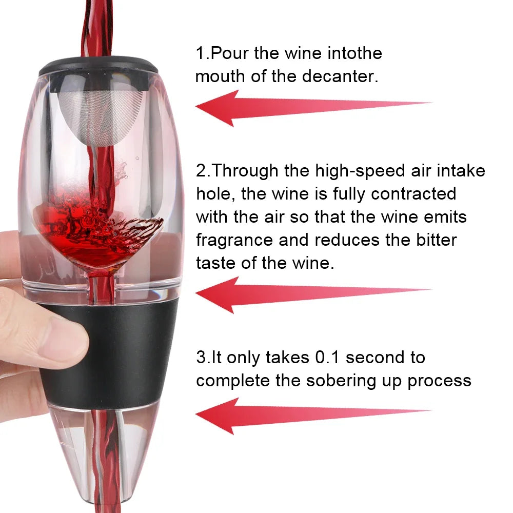 Upors Instant Wine Aerator Pourer – Compact Decanter Attachment for Red & White Wine