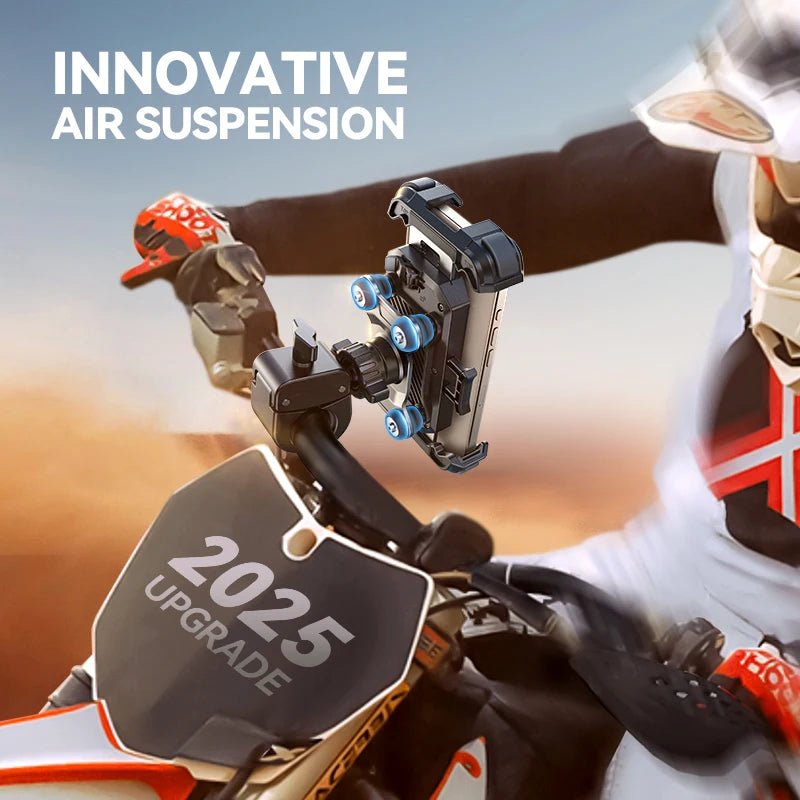 Anti-Vibration Motorcycle Phone Holder – 360° Handlebar Mount