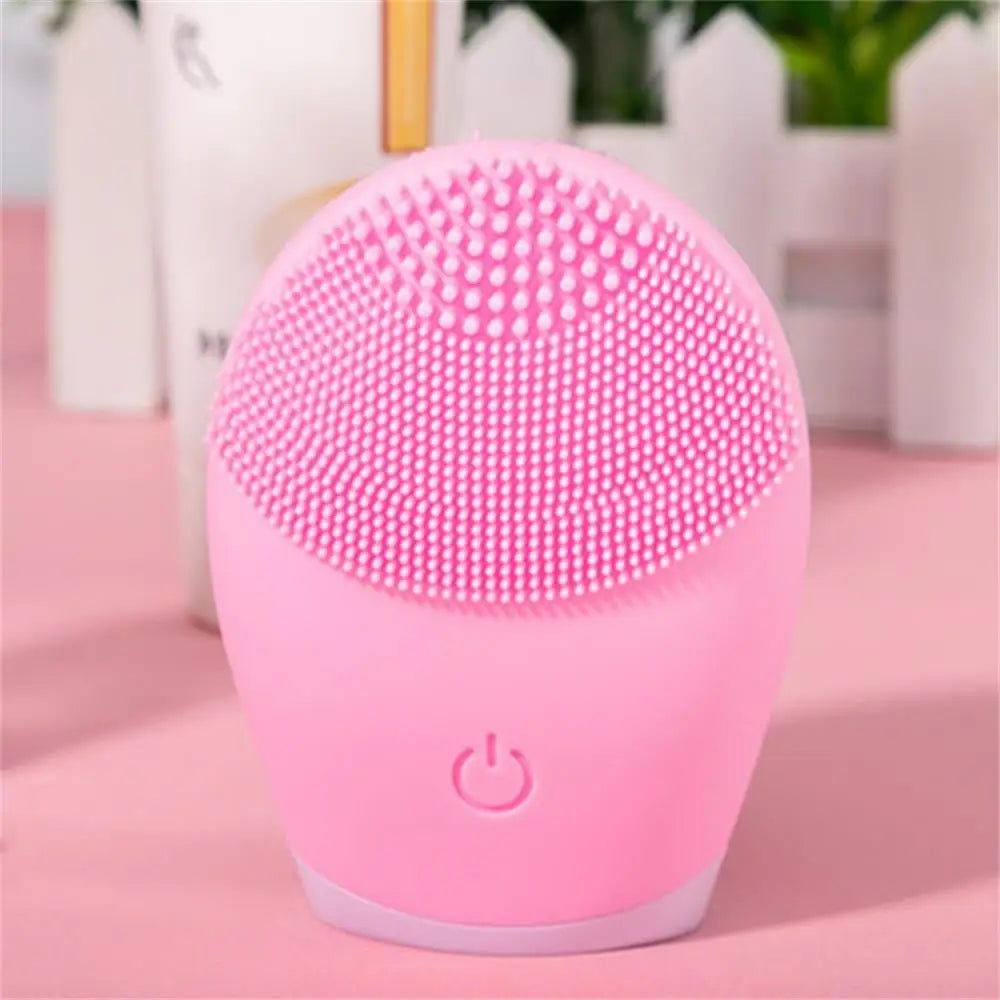 Electric Silicone Facial Cleansing Brush – High-Frequency Vibration Deep Clean & Massage Tool
